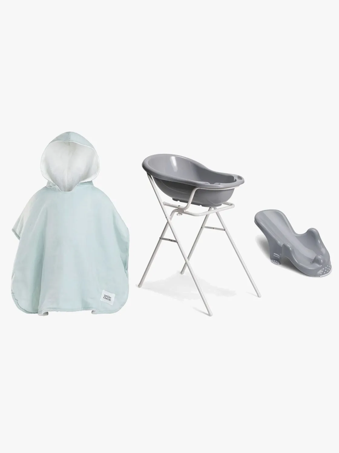 Badeværelset|Beemoo CARE Badekar med Stativ Inkl. Badestol & Badekåbe, Grey/Blue