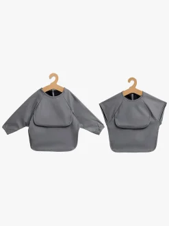 Beemoo Spisetid-CARE Bib Hagesmæk 2-pak, Dark Grey