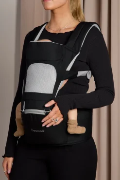 Bæreseler, Strækvikler & Bærestole|Beemoo CARE Carry Comfort Air 4-in-1 Bæresele & Hoftesæde, Black