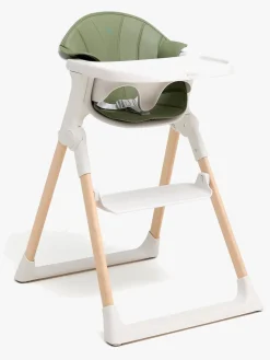 Beemoo Højstole & Tilbehør-CARE Harmony Højstol inkl. Hynde, White/Wood/Green