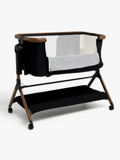 Børnesenge & Tilbehør|Beemoo CARE Luna Bedside Crib, Black/Ebony Oak