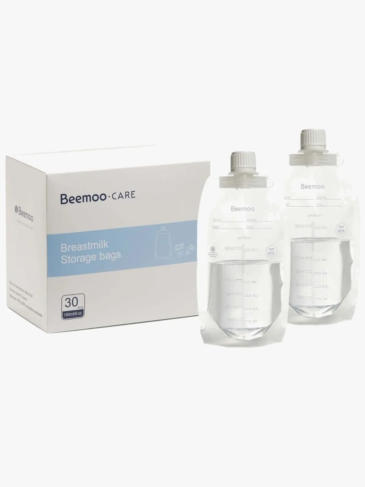 Amning|Beemoo CARE Modermælksposer 180 ml 30-pak