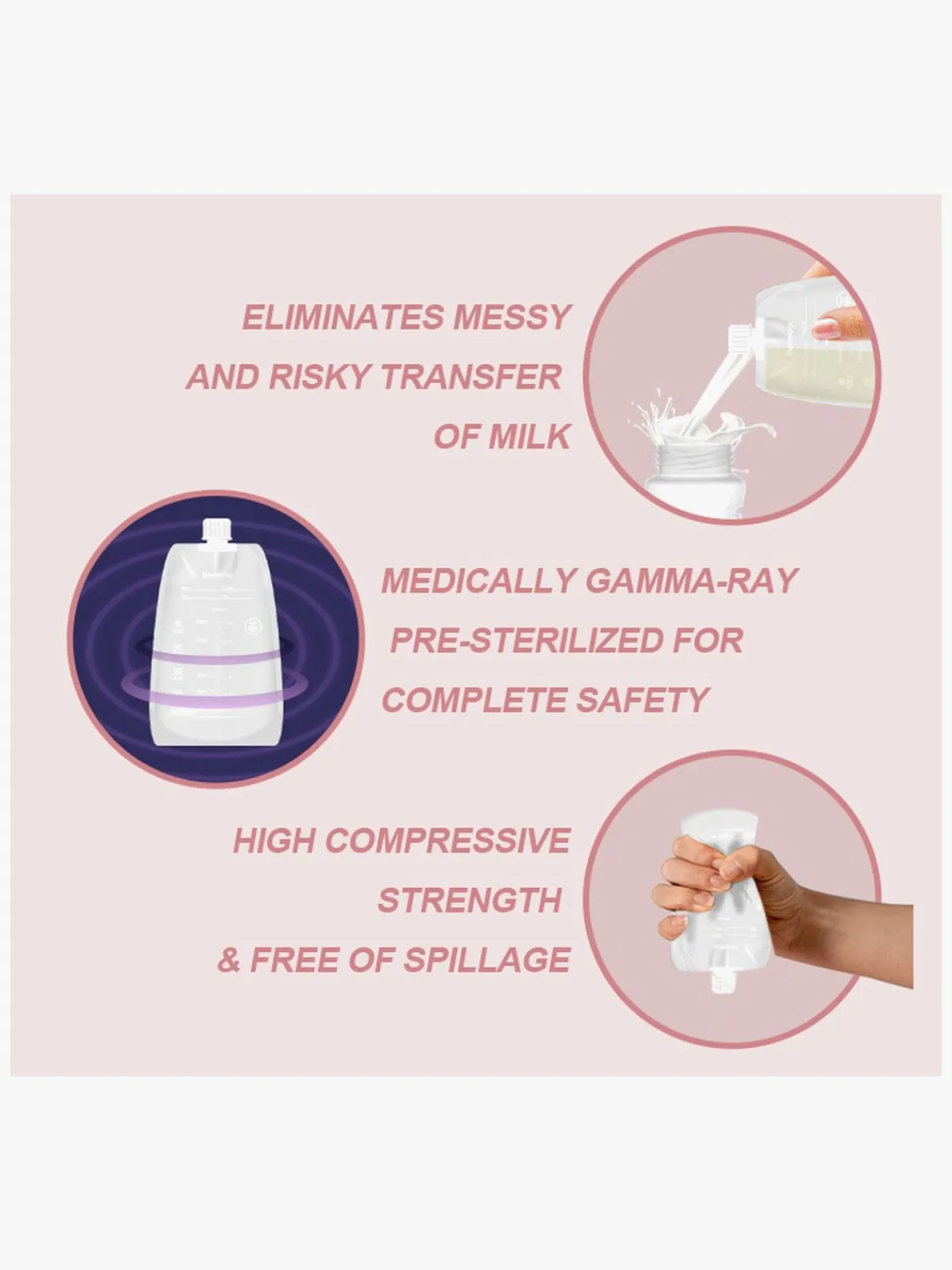 Amning|Beemoo CARE Modermælksposer 180 ml 30-pak