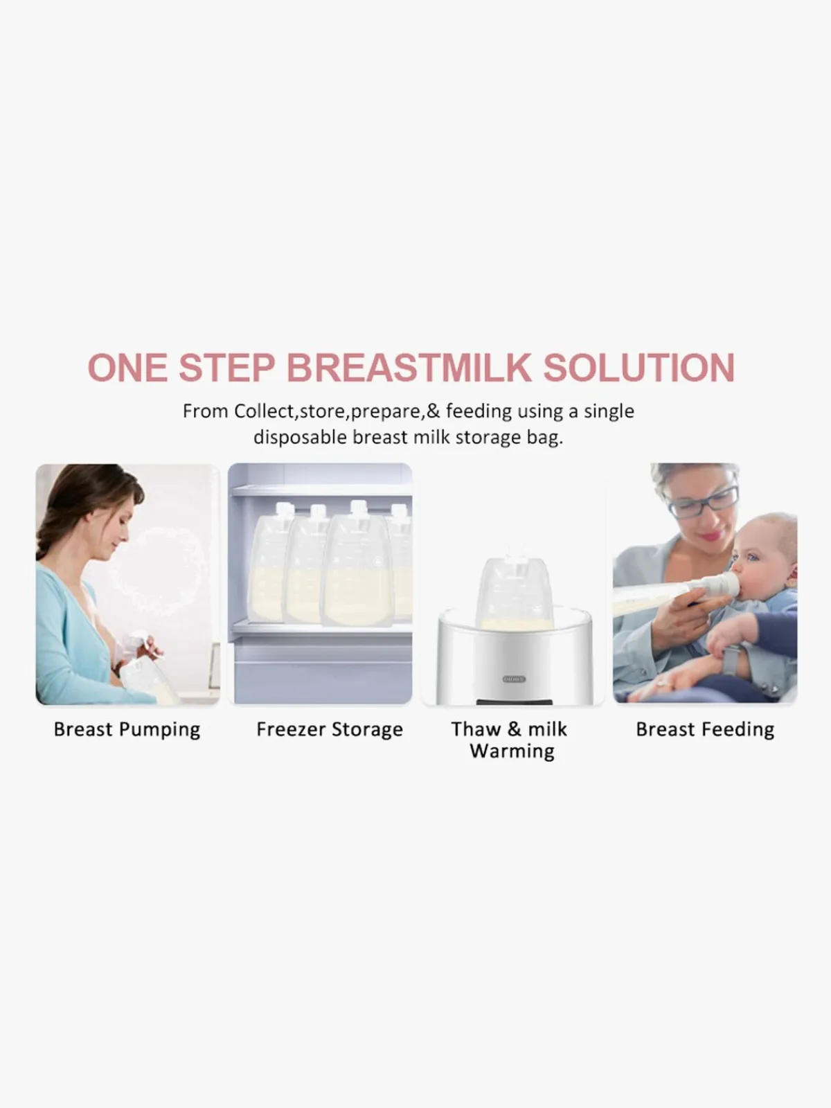 Amning|Beemoo CARE Modermælksposer 180 ml 30-pak