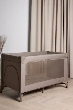 Børnesenge & Tilbehør|Beemoo CARE QuickFold Weekendseng inkl. Madras, Taupe