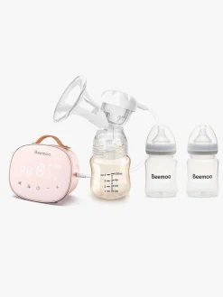 Amning|Beemoo CARE Single Elektrisk Brystpumpe inkl. Modermælksflaske 180 ml 2-pak