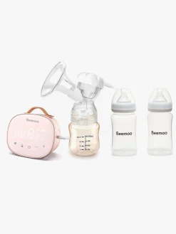 Amning|Beemoo CARE Single Elektrisk Brystpumpe inkl. Modermælksflaske 240 ml 2-pak