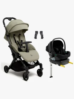 Vognpakker|Beemoo Easy Fly Lux 4 Klapvogn Inkl. Route i-Size Autostol Baby & Base, Spring Green/Black Stone