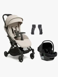 Vognpakker|Beemoo Easy Fly Lux 4 Klapvogn inkl Route i-Size Autostol Baby, Sand Beige/Black Stone