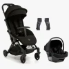 Beemoo Vognpakker-Easy Fly Lux 4 Klapvogn inkl Route i-Size Autostol Baby, Jet Black/Black Stone