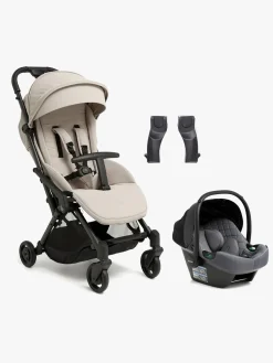 Vognpakker|Beemoo Easy Fly Lux 4 Klapvogn inkl Route i-Size Autostol Baby, Sand Beige/Mineral Grey