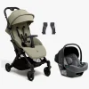 Vognpakker|Beemoo Easy Fly Lux 4 Klapvogn Inkl. Route i-Size Autostol Baby, Spring Green/Mineral Grey