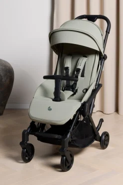 Vognpakker|Beemoo Easy Fly Lux 4 Klapvogn Inkl. Route i-Size Autostol Baby, Spring Green/Mineral Grey