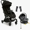 Vognpakker|Beemoo Easy Fly Lux 4 Klapvogn inkl Route i-Size Autostol Baby & Base, Jet Black/Mineral Grey