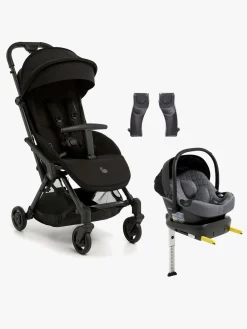 Vognpakker|Beemoo Easy Fly Lux 4 Klapvogn inkl Route i-Size Autostol Baby & Base, Jet Black/Mineral Grey