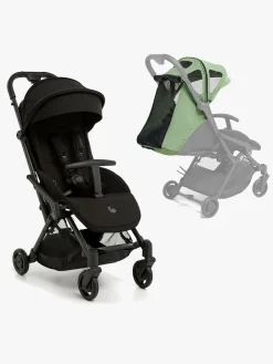 Beemoo Vognpakker-Easy Fly Lux 4 Klapvogn inkl. Breezy Kaleche, Jet Black/Sea Greenv