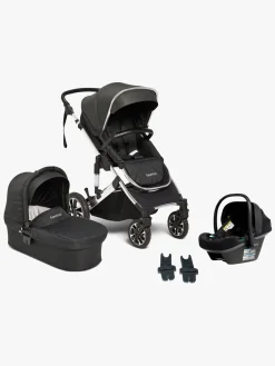 Vognpakker|Beemoo Maxi 4 Duovogn inkl. Route i-Size Autostol Baby, Black Silver/Black Stone