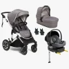 Vognpakker|Beemoo Maxi 4 Duovogn inkl. Route i-Size Autostol Baby & ISOFIX Base, Grey Silver/Mineral Gray