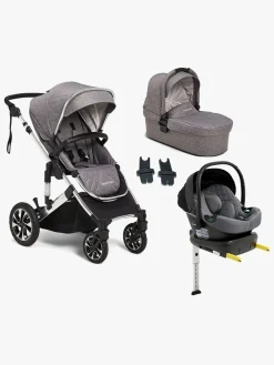 Vognpakker|Beemoo Maxi 4 Duovogn inkl. Route i-Size Autostol Baby & ISOFIX Base, Grey Silver/Mineral Gray
