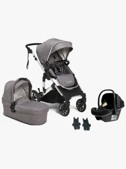 Vognpakker|Beemoo Maxi 4 Duovogn inkl. Route i-Size Autostol Baby, Grey Silver/Black Stone