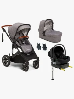 Vognpakker|Beemoo Maxi 4 Duovogn inkl. Route i-Size Autostol Baby & ISOFIX Base, Gray Black/Black Stone