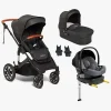 Vognpakker|Beemoo Maxi 4 Duovogn inkl. Route i-Size Autostol Baby & ISOFIX Base, Black/Mineral Gray