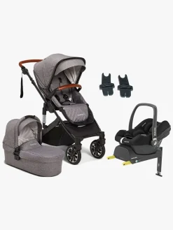 Vognpakker|Beemoo Maxi 4 Duovogn inkl. Maxi-Cosi CabrioFix i-Size Autostol Baby & Base, Grey/Black