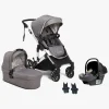 Vognpakker|Beemoo Maxi 4 Duovogn inkl. Route i-Size Autostol Baby, Grey Silver/Mineral Grey