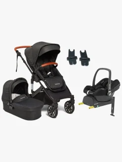 Vognpakker|Beemoo Maxi 4 Duovogn inkl. Maxi-Cosi CabrioFix i-Size Autostol Baby & Base, Black/Black
