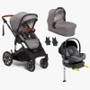 Vognpakker|Beemoo Maxi 4 Duovogn inkl. Route i-Size Autostol Baby & ISOFIX Base, Grey Black/Mineral Gray