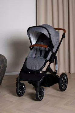 Vognpakker|Beemoo Maxi 4 Duovogn inkl. Route i-Size Autostol Baby & ISOFIX Base, Grey Black/Mineral Gray