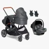 Beemoo Vognpakker-Maxi 4 Twin Søskendevogn inkl. Route i-Size Autostol Baby, Black/Mineral Grey