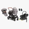 Vognpakker|Beemoo Maxi 4 Twin Søskendevogn inkl. Ekstra Søskendesæde & Maxi-Cosi CabrioFix i-Size Autostol Baby & Base, Grey