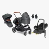 Beemoo Vognpakker-Maxi 4 Twin Søskendevogn inkl.  Ekstra Søskendesæde & Maxi-Cosi CabrioFix i-Size Autostol Baby & Base, Black