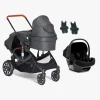 Vognpakker|Beemoo Maxi 4 Twin Søskendevogn inkl. Route i-Size Autostol Baby, Black/Black Stone