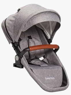 Vognpakker|Beemoo Maxi 4 Twin Søskendevogn inkl. Ekstra Søskendesæde & Route i-Size Autostol Baby, Grey/Mineral Grey