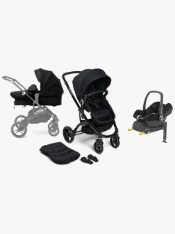 Beemoo Vognpakker-Move 2-in-1 Kombivogn inkl. Maxi-Cosi CabrioFix i-Size Autostol Baby & Base, Black