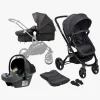 Vognpakker|Beemoo Move 2-in-1 Kombivogn inkl. Route i-Size Autostol Baby, Asphalt/Mineral Grey