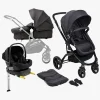 Vognpakker|Beemoo Move 2-in-1 Kombivogn inkl. Route i-Size Autostol Baby & ISOFIX Base, Asphalt/Black Stone