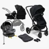 Beemoo Vognpakker-Move 2-in-1 Kombivogn inkl. Route i-Size Autostol Baby & ISOFIX Base, Black/Mineral Grey