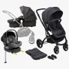 Vognpakker|Beemoo Move 2-in-1 Kombivogn inkl. Route i-Size Autostol Baby & ISOFIX Base, Asphalt/Mineral Grey