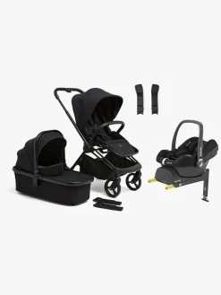 Duo- & Kombivogne|Beemoo One Duovogn inkl. Maxi-Cosi CabrioFix i-Size Autostol Baby & base, All Black/Essential Black