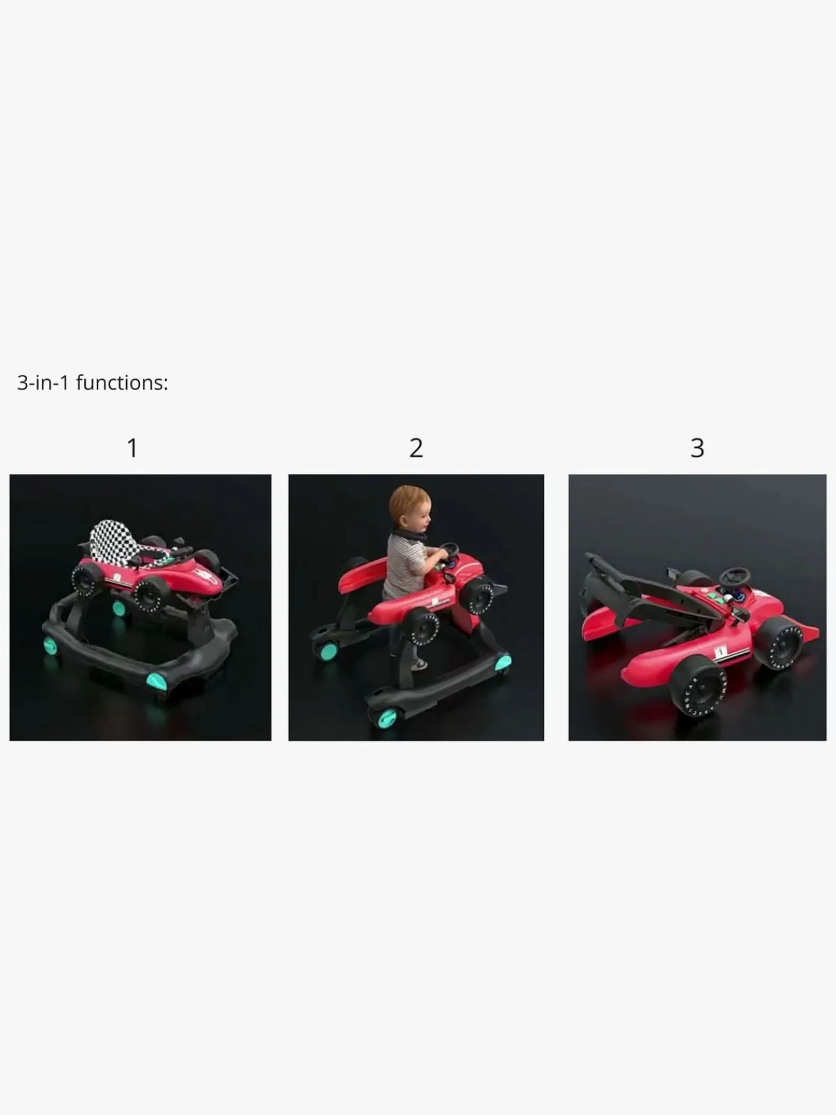 Gåstole|Beemoo PLAY Bil Gåstol, Cool Grey Grå