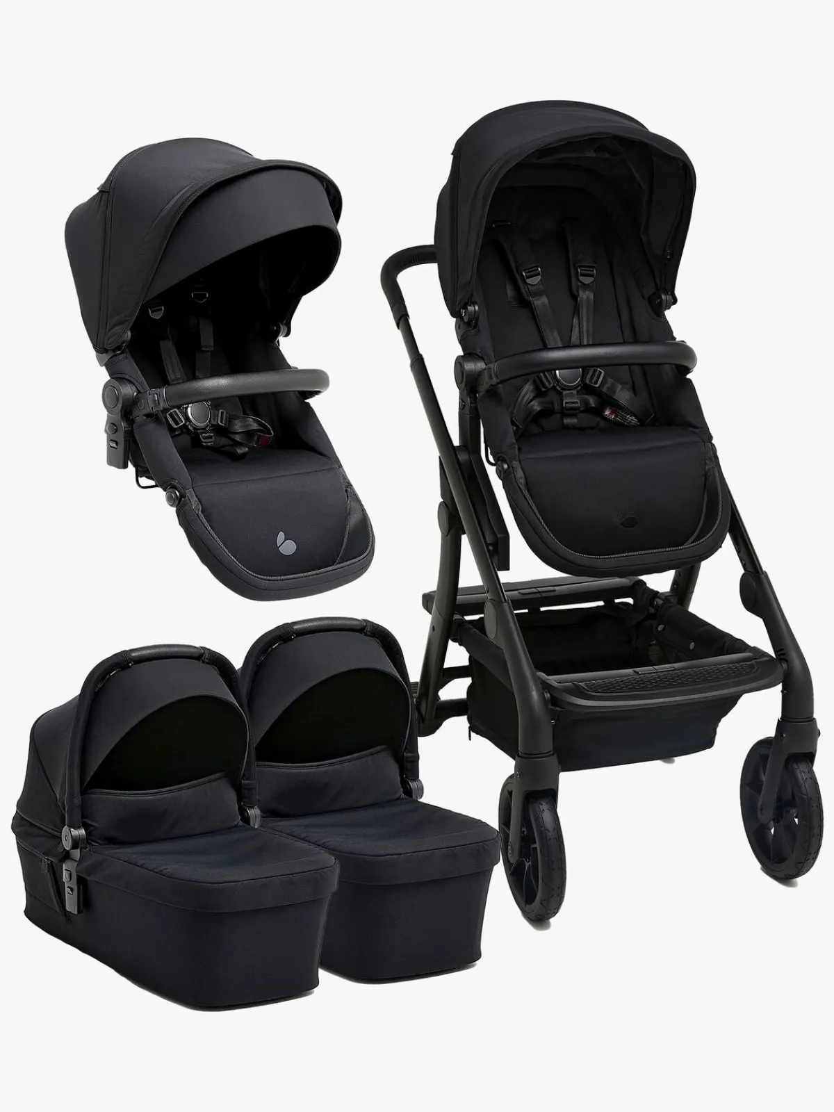 Søskendevogne|Beemoo Pro Max Søskendevogn inkl. Liggedele, Coffee Black