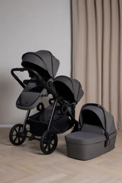Søskendevogne|Beemoo Pro Multi 2 Søskendevogn inkl. Liggedel, Mocha Grey