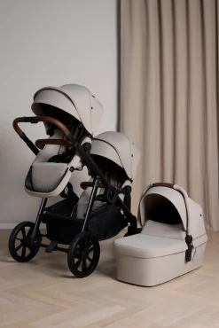 Søskendevogne|Beemoo Pro Multi 2 Søskendevogn inkl. Liggedel, Latte Beige