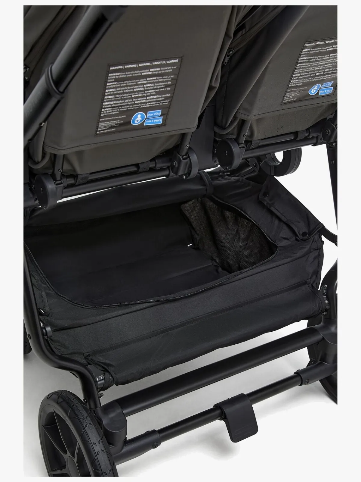 Beemoo Søskendevogne-Pro Twin 2 Søskendevogn, Mocha Grey