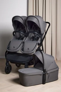 Beemoo Søskendevogne-Pro Twin 2 Søskendevogn inkl. Liggedel, Mocha Grey