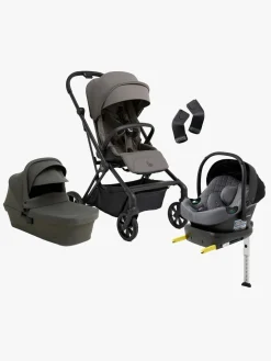 Vognpakker|Beemoo Pro Twist Duovogn inkl. Route Autostol Baby & Base, Mocha Grey/Mineral Grey