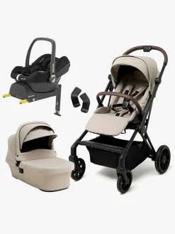 Vognpakker|Beemoo Pro Twist Duovogn Inkl. MaxiCosi CabrioFix Autostol Baby & Base, Latte Beige/Essential Black